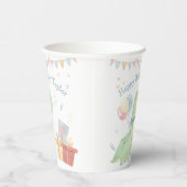 Cute Happy Birthday Dinosaur Party Papieren Bekers (Rechts)