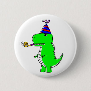 Cute Happy Birthday Dinosaur Ronde Button 5,7 Cm