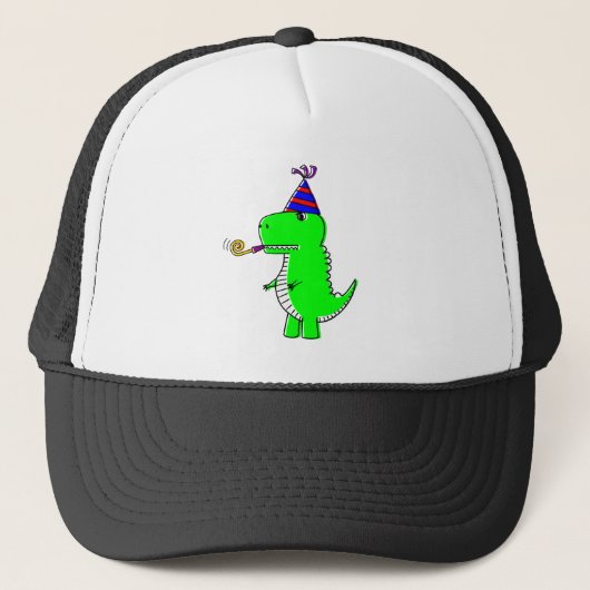 Cute Happy Birthday Dinosaur Trucker Pet (Voorkant)