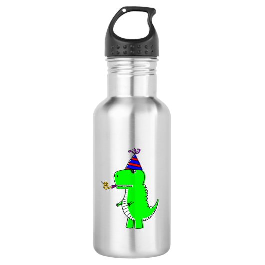 Cute Happy Birthday Dinosaur Waterfles (Voorkant)