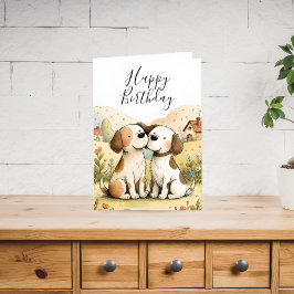 Cute Happy Birthday Dog Card Feestdagen Kaart