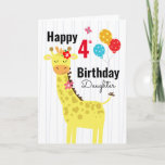 Cute Happy Birthday Giraffe Daughter Kaart<br><div class="desc">Verhaal een goede verjaardagskaart voor kinderen met een aangepaste leeftijdscategorie! Klik gewoon om de sjabloon te wijzigen om er een eigen te maken. Alle tekst kan worden aangepast. Kunstwerk van Valarie Wade.</div>