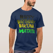Cute Happy Birthday Hakuna Basic T-Shirt Sjabloon (Voorkant)