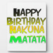 Cute Happy Birthday Hakuna Matata eco Inspirationa Fotoplaat (Voorkant)