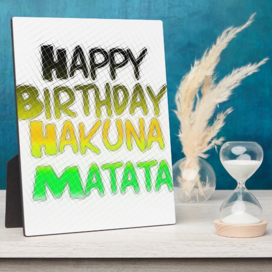Cute Happy Birthday Hakuna Matata eco Inspirationa Fotoplaat (Zijkant)