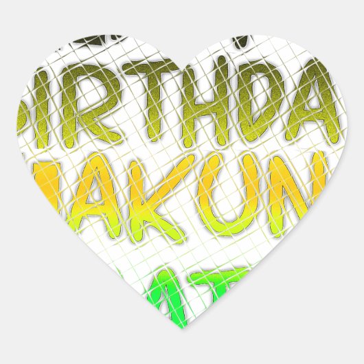 Cute Happy Birthday Hakuna Matata eco Inspirationa Hart Sticker (Voorkant)