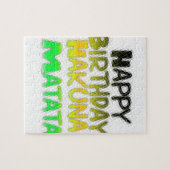 Cute Happy Birthday Hakuna Matata eco Inspirationa Legpuzzel (Horizontaal)