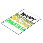 Cute Happy Birthday Hakuna Matata eco Inspirationa Notitieboek (Linkerzijde)