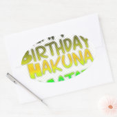 Cute Happy Birthday Hakuna Matata eco Inspirationa Ovale Sticker