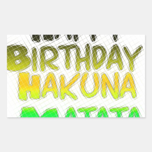 Cute Happy Birthday Hakuna Matata eco Inspirationa Rechthoekige Sticker (Voorkant)