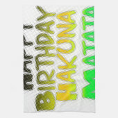 Cute Happy Birthday Hakuna Matata eco Inspirationa Theedoek (Verticaal)