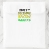 Cute Happy Birthday Hakuna Matata eco Inspirationa Vierkante Sticker (Tas)