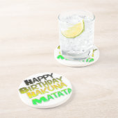 Cute Happy Birthday Hakuna Matata eco Inspirationa Zandsteen Onderzetter (Zijkant)