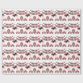 Cute Happy Birthday ladybug theme Cadeaupapier (Vlak)