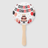 Cute Happy Birthday ladybug theme Handwaaier (Achterkant)