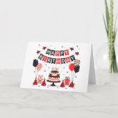Cute Happy Birthday ladybug theme Kaart (Voorkant)
