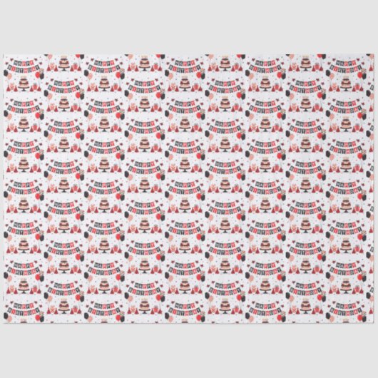 Cute Happy Birthday ladybug theme Tissuepapier (Voorkant)