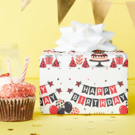Cute Happy Birthday lieveheersbeestje thema Cadeaupapier