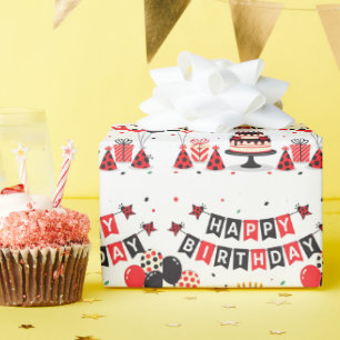 Cute Happy Birthday lieveheersbeestje thema Cadeaupapier