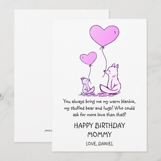 Cute Happy Birthday mama (Voorkant / Achterkant)