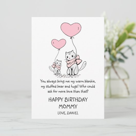 Cute Happy Birthday mama (Staand voorkant)