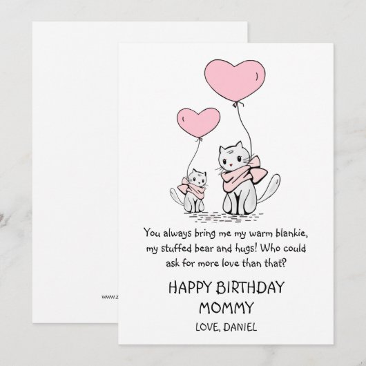 Cute Happy Birthday mama (Voorkant / Achterkant)