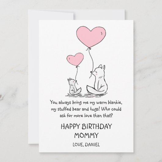 Cute Happy Birthday mammmammie Woodland Foxes (Voorkant)