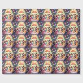 Cute Happy Birthday masquerade theme Cadeaupapier (Vlak)