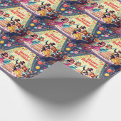 Cute Happy Birthday masquerade theme Cadeaupapier (Hoek)