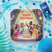 Cute Happy Birthday masquerade theme Papieren Bordje (Feest)