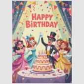 Cute Happy Birthday masquerade theme Tissuepapier (Voorkant)