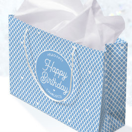 Cute Happy Birthday Name Any Age Pretty Blue Groot Cadeauzakje