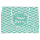 Cute Happy Birthday Name Any Age Pretty Mint Groot Cadeauzakje (Voorkant)