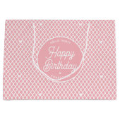 Cute Happy Birthday Name Any Age Pretty Pink Groot Cadeauzakje (Voorkant)