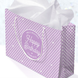 Cute Happy Birthday Name Any Age Pretty Purple Groot Cadeauzakje