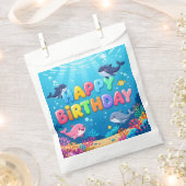 Cute Happy Birthday nautical dolphin Bedankzakje (Geknipt)