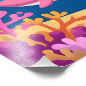 Cute Happy Birthday nautical dolphin Foto Afdruk (Hoek)