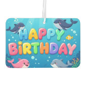 Cute Happy Birthday nautical dolphin Luchtverfrisser (Achterkant)