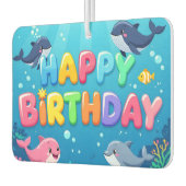 Cute Happy Birthday nautical dolphin Luchtverfrisser (Links)