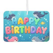 Cute Happy Birthday nautical dolphin