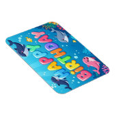 Cute Happy Birthday nautical dolphin Magneet (Rechterzijde)