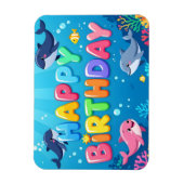Cute Happy Birthday nautical dolphin Magneet (Verticaal)