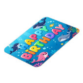 Cute Happy Birthday nautical dolphin Magneet (Linkerzijde)