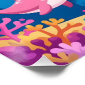 Cute Happy Birthday nautical dolphin Perfect Poster (Hoek)