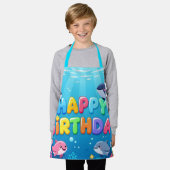 Cute Happy Birthday nautical dolphin Schort (Gedragen)