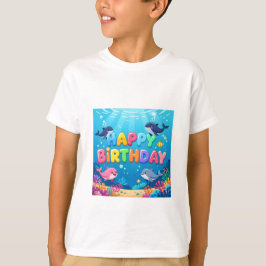 Cute Happy Birthday nautical dolphin T-shirt