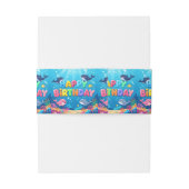 Cute Happy Birthday nautical dolphin Uitnodigingen Wikkel (Achterkant Voorbeeld)