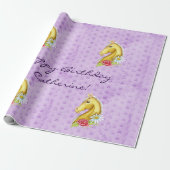 Cute "Happy Birthday" Palomino Horse Birthday Cadeaupapier (Uitgerold)