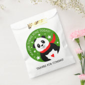 Cute Happy Birthday Panda met Bowler Pet & Scarf Bedankzakje (Gezegeld)