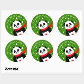 Cute Happy Birthday Panda met Bowler Pet & Scarf Ronde Sticker (Vel)